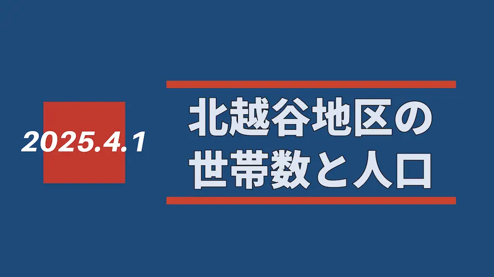 2025年4月1日 北越谷地区の世帯数と人口