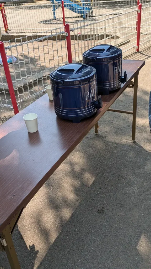 高温が予想されましたので水分を用意