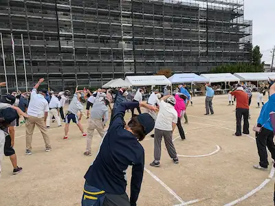 開会式でのラジオ体操