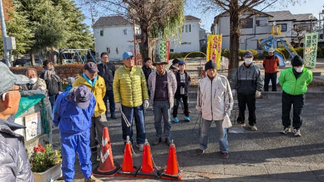 自治会館前に集まってくださった皆さん